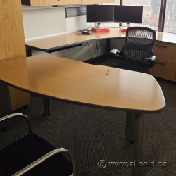 Knoll Cherry Work Meeting Table w/ Grey Trim 60"